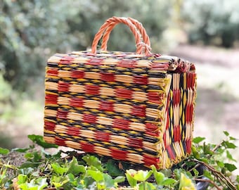 Natural Straw Reed Basket Bag