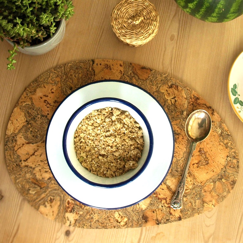 Oval Cork Placemats Table Mats Dining Iceberg Pattern Pack Etsy