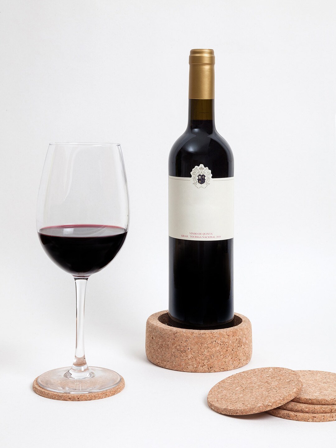 Cork Bottle Holder With 6 Coasters Etsy UK
