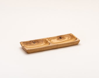 Olive Wood 2 Section Tapas Dish