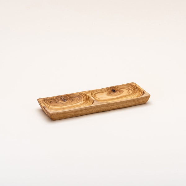 Olive Wood 2 Section Tapas Dish