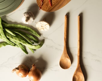 Traditional Olive Wood 25cm Serving Spoon