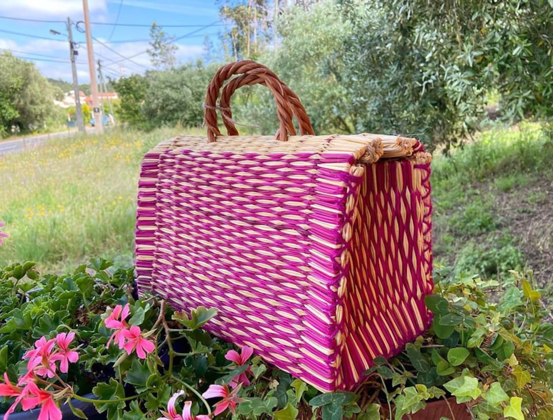 Chocolate Organic Reed Woven Basket Bag main image 1