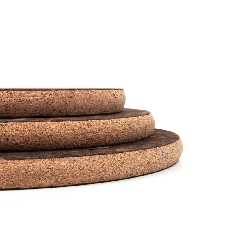 Dark Cork Round Chunky Hot Pads Etsy