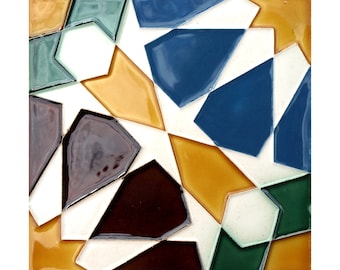 Handmade Hispano Arab Relief Tiles SN37