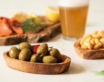 Olive Wood Oval Tapas Dish