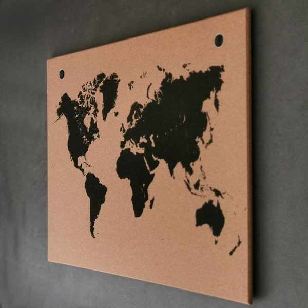 World Map Cork Board Etsy