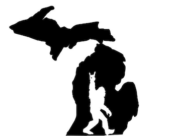 Michigan Mitten UP Big Foot Decal Sticker Handmade Michigander Custom The Great Lakes State Waterproof Permanent Vinyl