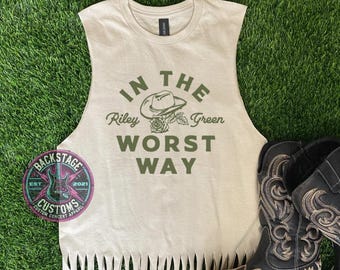 Country Music Fringe Tank Top | Sleeveless Western Tee | Country Concert Outfit | Nashville Outfit | Country Music Shirt | Nash | Music Fest