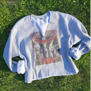 Rock Concert Cropped Crewneck | Splatter Shirt | Band Shirts | Unique Tees | Custom Shirts | Custom Tanks | Unisex Band Tees | Rock Concert