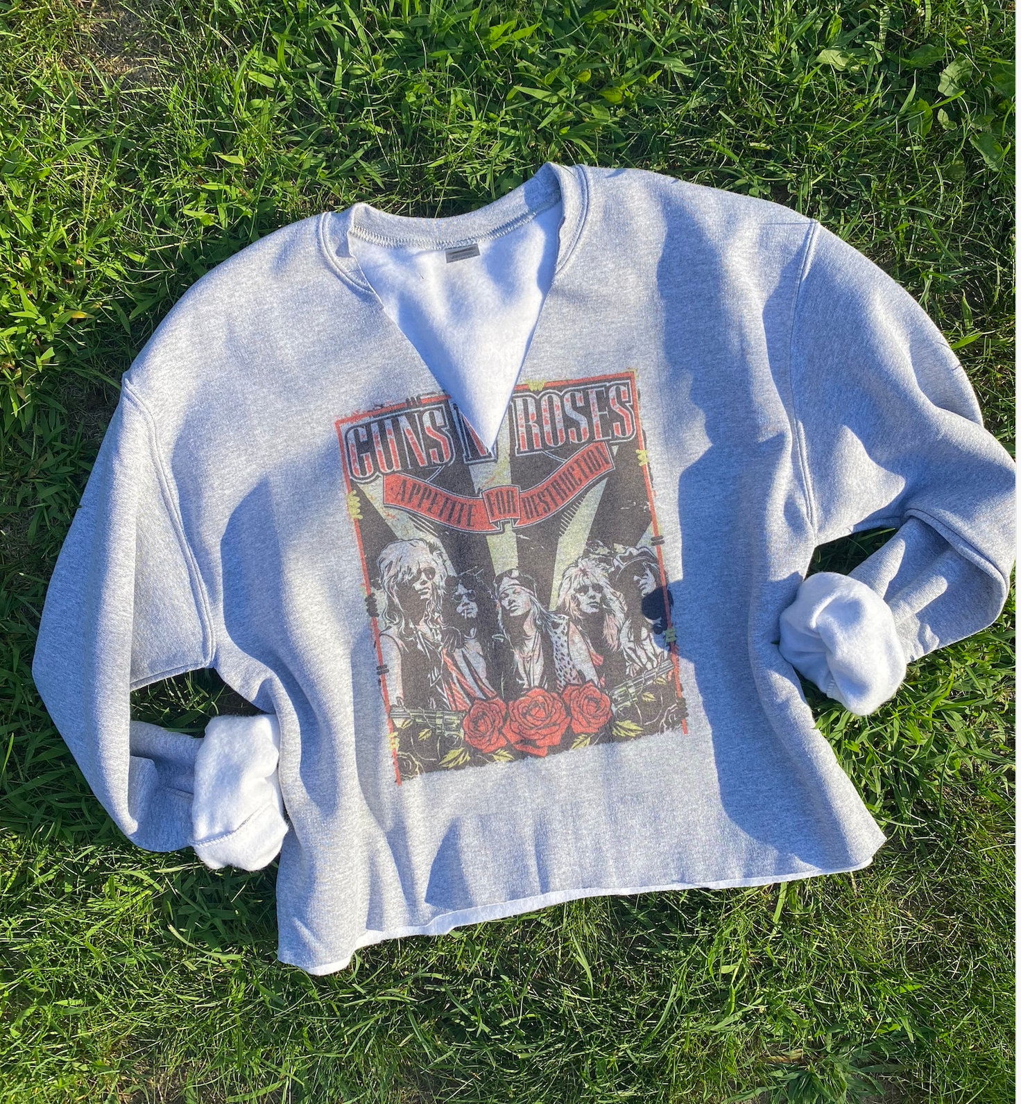 cropped band hoodie