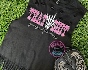 Country Music Fringe Tank Top | Sleeveless Western Tee | Country Concert Outfit | Nashville Outfit | Music Shirt | Nash | Music Festival
