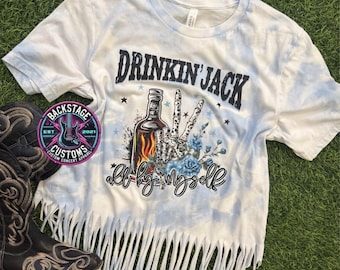 Country Music Fringe Bleached Tee | Western Tee | Country Concert Outfit | Nashville Outfit | Country Music Shirt | Nash | Music Festival |