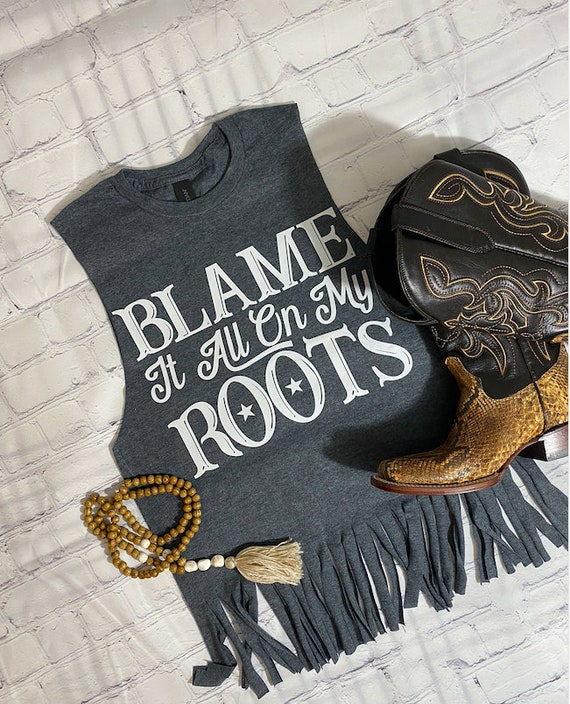 Country Music Fringe Tank Top | Sleeveless Western Tee | Country Concert Outfit | Nashville Outfit | Country Outfit | Country Music Shirt