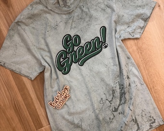 Green Tailgate Tie Dye Tee | Tailgate Outfits | Fall Shirts | Fall Tees | Gifts For Her | Gifts For Him | Football Shirts | Team Shirts