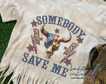 Country Music Fringe Bleached Shirt | Country | Shirts | Unisex Clothing | Concert Tee | Cowboys  | Custom Tee | Music Festival | Cowgirl