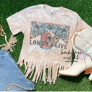Country Music Fringe Bleached Shirt | Country | Shirts | Unisex Clothing | Concert Tee | Cowboys  | Custom Tee | Music Festival | Cowgirl