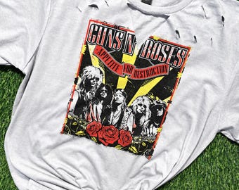 Rock Concert Distressed Tee | Band Tee |  Concert Outfit | Band Outfit | Music Tees | Music Festival | Rock | 90s Music | 80s Music