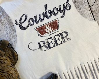 Country Music Fringe Tank Top | Western Tee | Country Concert Outfit | Nashville Outfit | Country Music Shirt | Music Festival | Fringed Tee