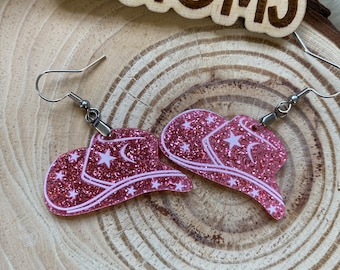 Cowgirl Hat Dangle Earrings | Cowboy | Girls Night Out | Dangle Earrings | Gifts For Her | Bachelorette Gifts | Bachelorette Party