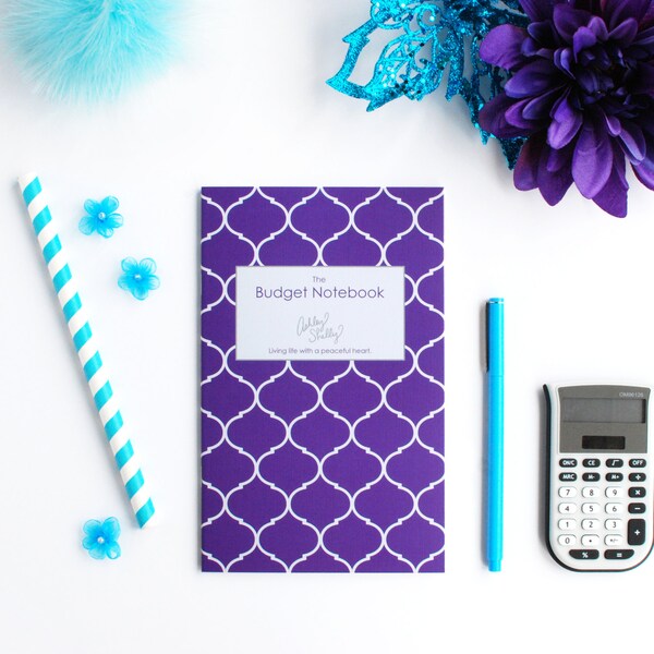 Ashley Shelly Budget Notebook: Purple Trellis