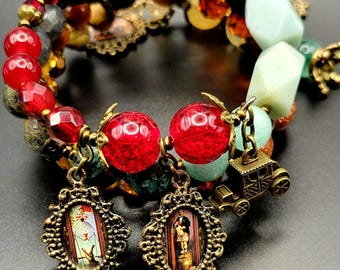Op Haunted Mansion geïnspireerde bedelarmband, edelsteen en kristal, Disney-sieraden
