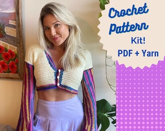 PDF PATTERN & KIT - Bell Sleeve Crochet Pattern