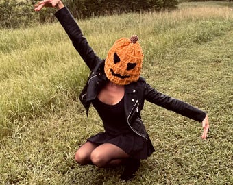 Jack-o'-lantern Head Crochet Pattern - Pumpkin Head Crochet Pattern - Halloween Crochet - Pumpkin Crochet Pattern