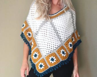 PATTERN - The Granny Poncho - Crochet Pattern
