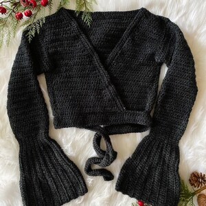 PATTERN Wrap Sweater Crochet Pattern, Sweater Crochet Pattern, Cute Crochet Sweater, Crochet Croptop image 10