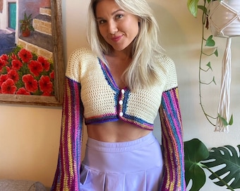 PATTERN - Bell Sleeve Crochet Cardigan - Crochet Pattern - PDF