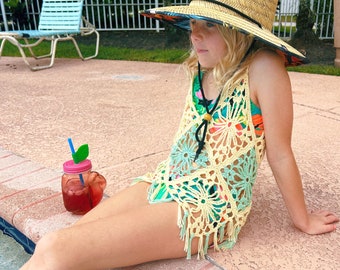CROCHET PATTERN - Tween Girls Summer Boho Crochet Tank
