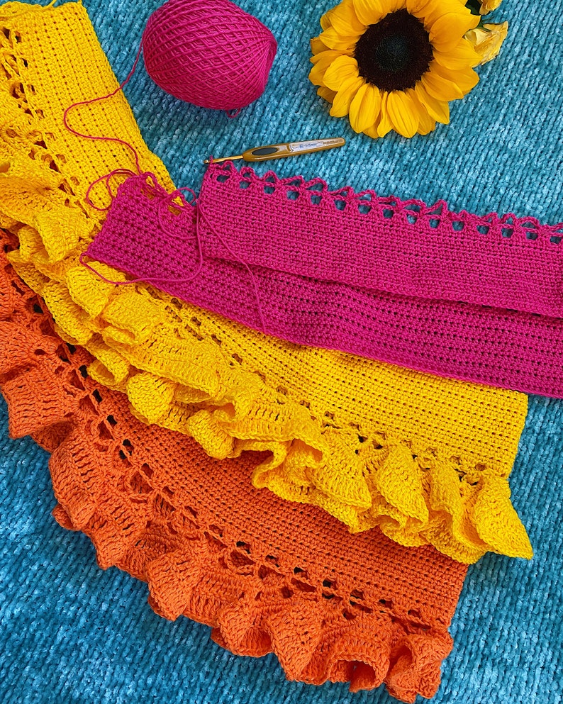 Pink Crochet Ruffles Ruffle Dress Crochet Pattern - Etsy