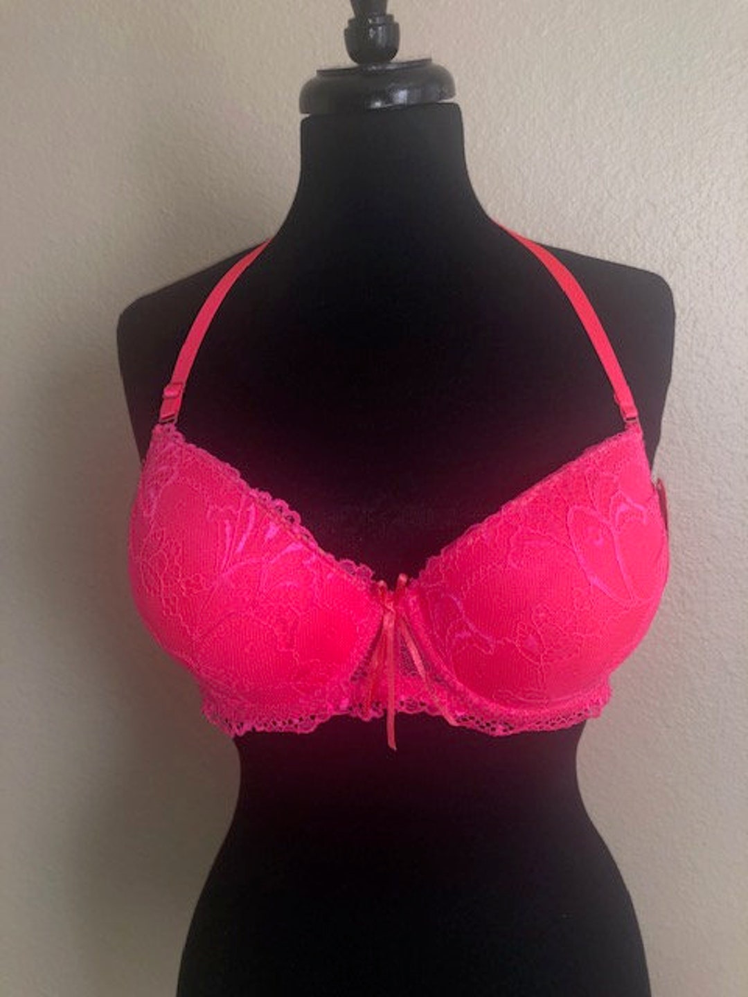 トップス LGB STRING BRA ICE PINK Juicy Couture Intimates -36C- Pink Lace Sexy Push-Up