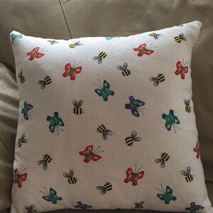 Butterflies and bees pillow cover.