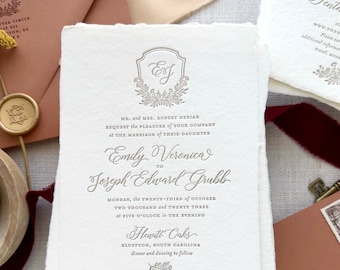 The Carolina Suite - Sample Letterpress Wedding Invitations