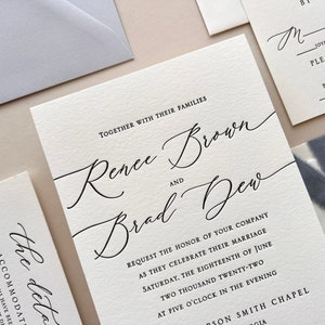 The Dew Suite - Sample Letterpress Wedding Invitations