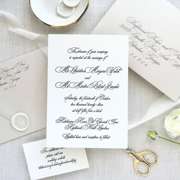 The Highlands Suite - Sample Letterpress Wedding Invitations