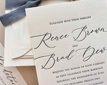 The Dew Suite - Sample Letterpress Wedding Invitations