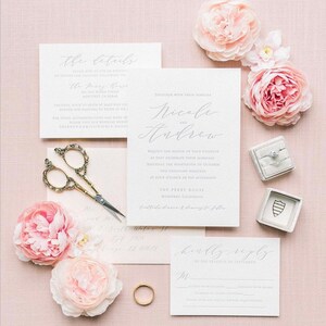 The Nicole Suite - Sample Letterpress Wedding Invitations