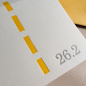 Letterpress Greeting Card - Marathon 26.2 - Ready to Ship