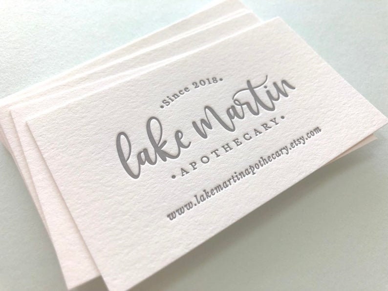 Double Thick Letterpress Business Cards Calling Card