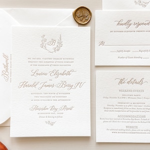 The Simplicity Suite - Sample Letterpress Wedding Invitations