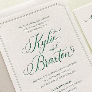 The Kylie Suite - Muestras de invitaciones de boda tipográficas