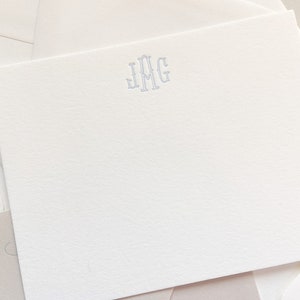 Letterpress Traditional Monogram Stationery, Set of 50 or more, paper, thank you, wife, husband, boy, girl, simple, note card S112 image 3