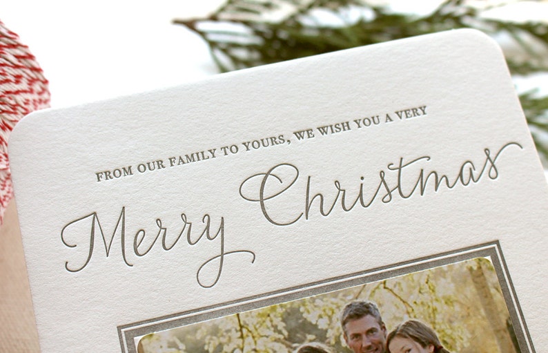 Letterpress Holiday Photo Card Set 25 or more flat cards Etsy