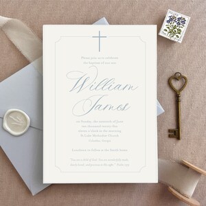 Invitaciones tipográficas para Bautismo, Bautizo, Comunión con sobres en blanco - Diseño Clásico RI05