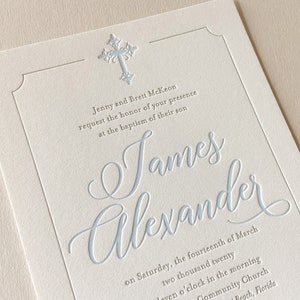 Invitaciones tipográficas para bautismo, bautizo y comunión con sobres en blanco - Sanctuary Design RI14