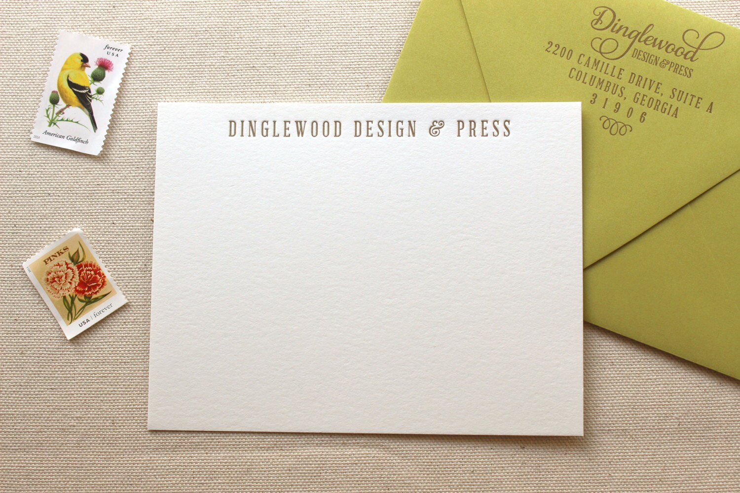 Letterpress Business Note Cards Logo Cards Thank You Etsy