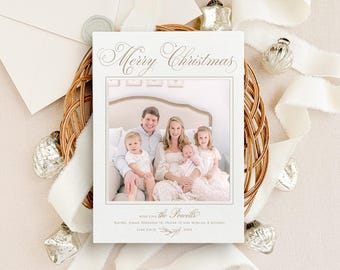 Letterpress Holiday Photo Cards  - 1 ink color - Christmas Cards, Gold, Classic Christmas